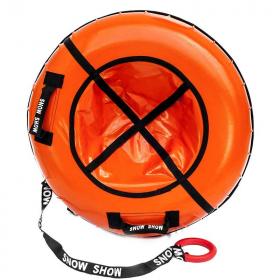 Тюбинг с пластиковым дном 110 см оранжевый