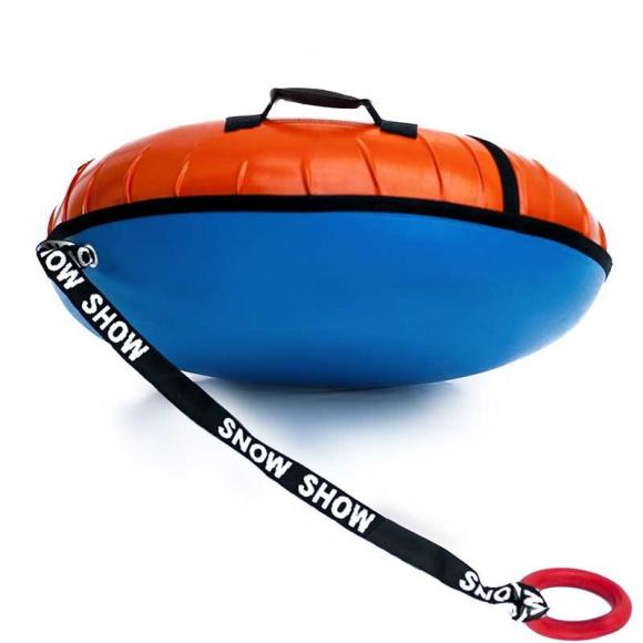 Тюбинг с пластиковым дном 110 см оранжевый