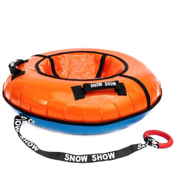 Тюбинг с пластиковым дном 110 см оранжевый